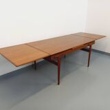 Vintage rectangular Scandinavian dining table by Ejvind A. Johansson teak