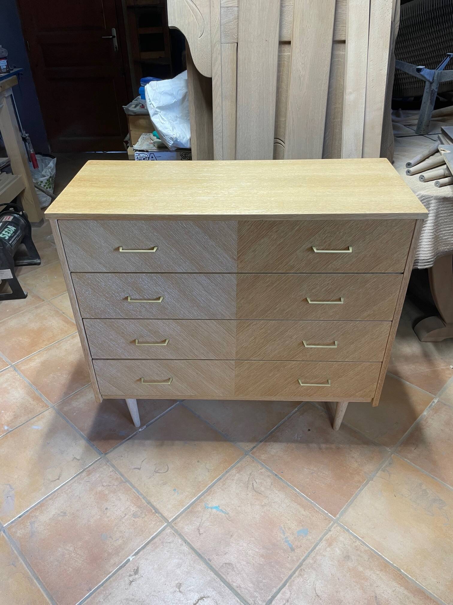 Scandinavian oak chest of drawers – restored – 4 drawers