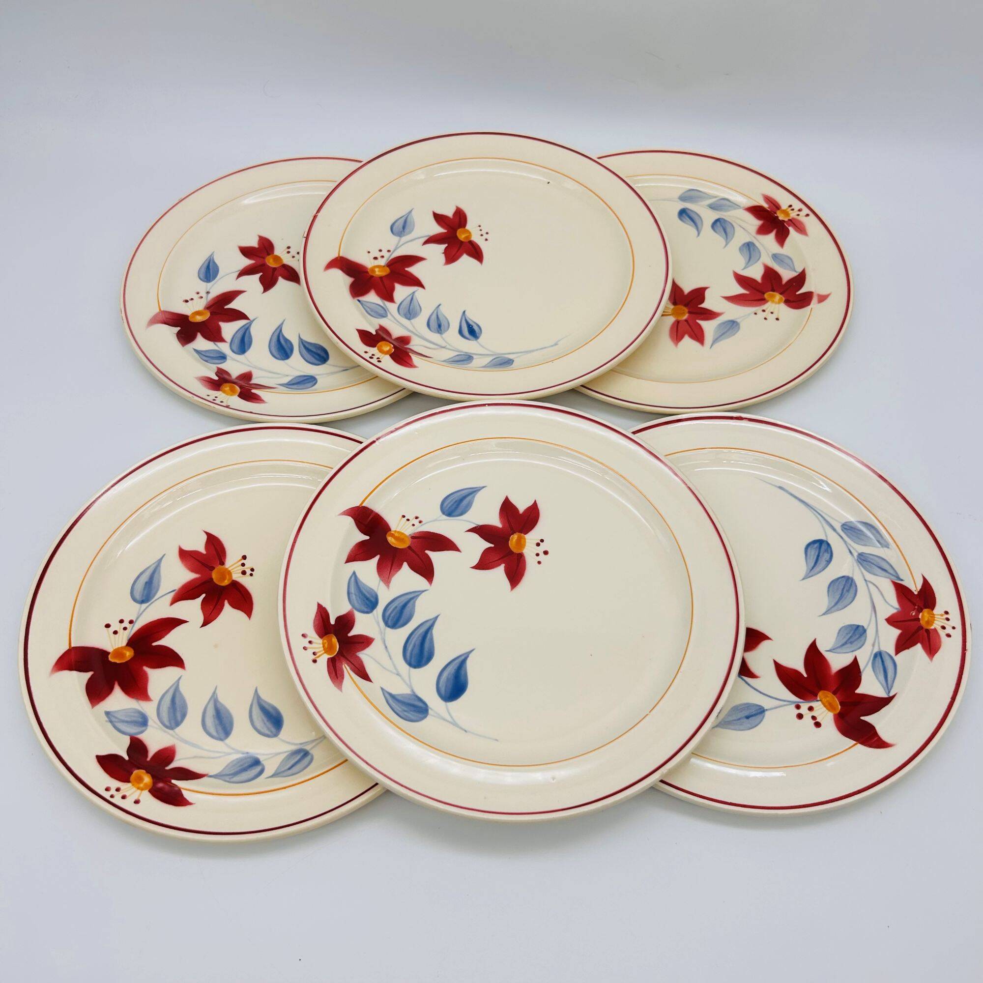 6 flat plates. Moulin des Loups. Model Sylvie.