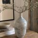 Speckled blue glazed stoneware vase – Vintage handmade ceramics – 28 cm