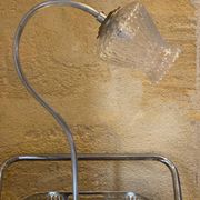 Metal and wood gooseneck table lamp