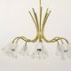 Modern brass floral chandelier Emil Stejnar, Rupert Nikoll, Austria, 1950s