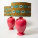 Pair of ceramic lamps. New electrical system and lampshades.