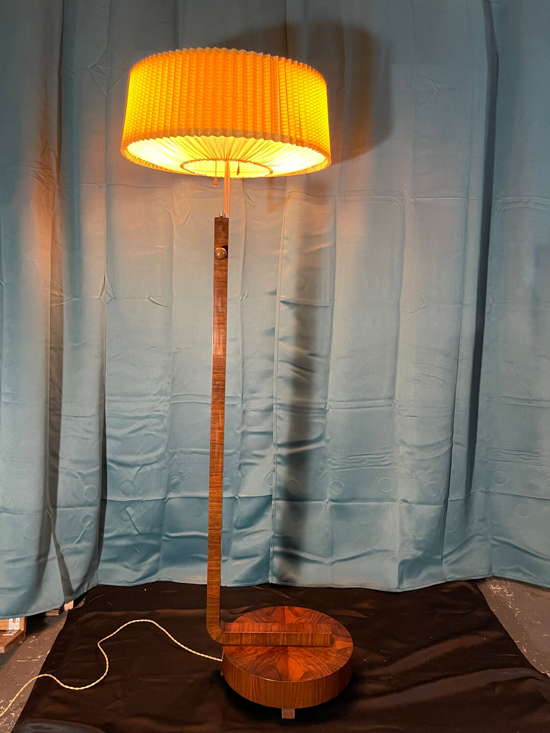Floor lamp, art deco reader 1930 rosewood