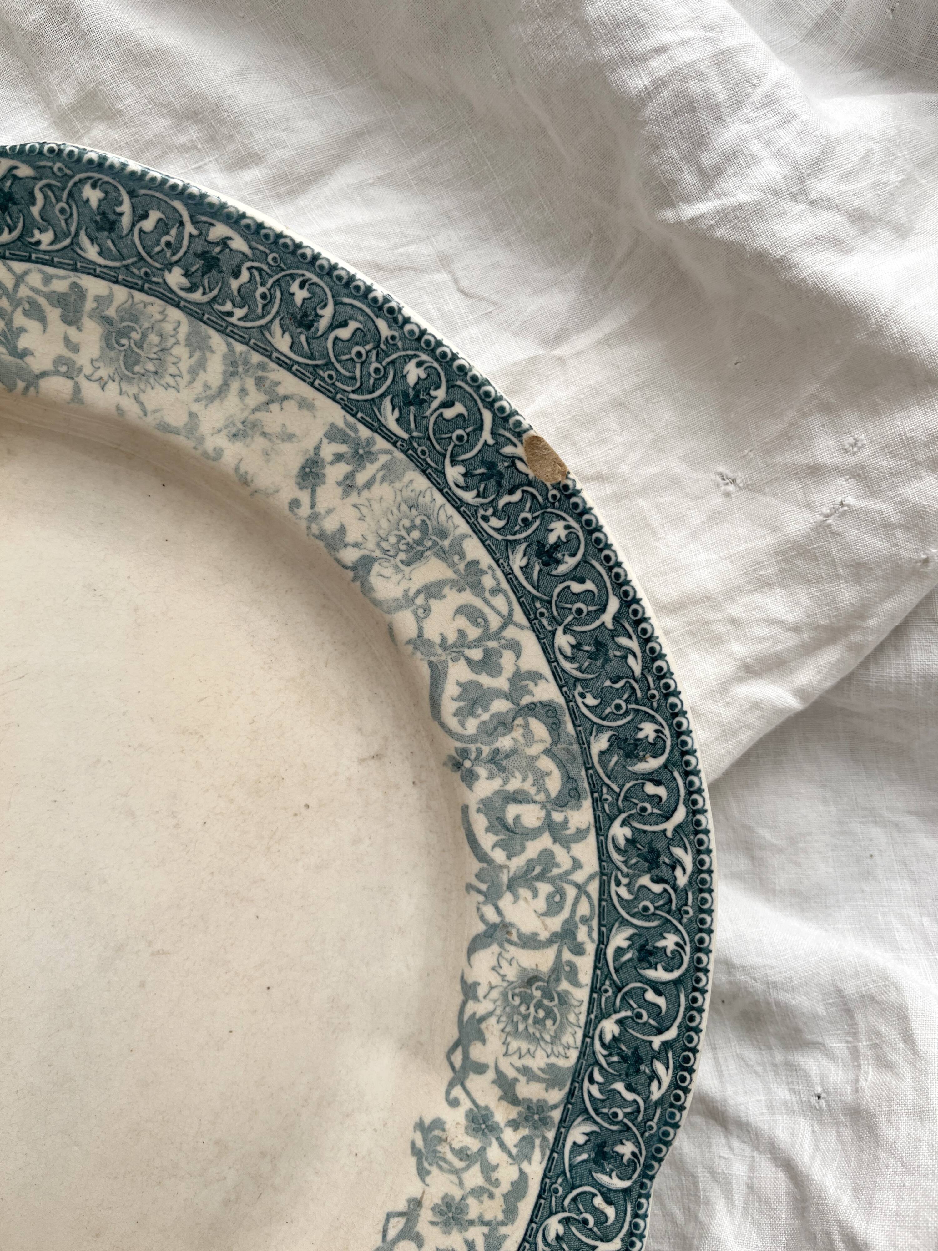 Oval ironstone dish "Sully" Choisy le Roi Hautin Boulenger et Cie