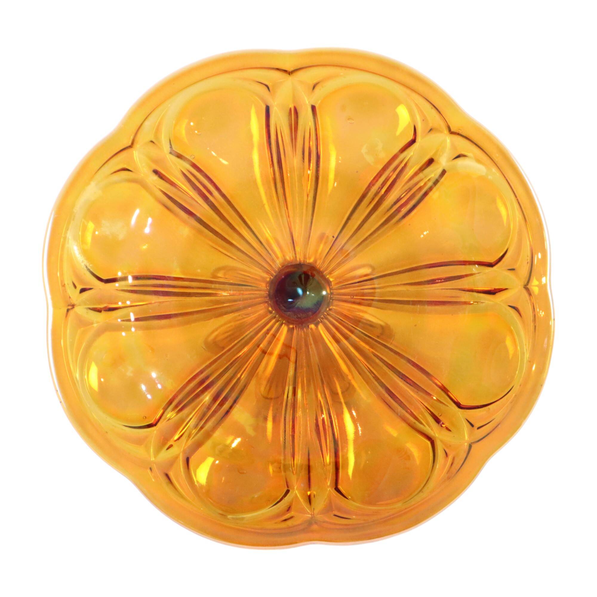 Art Deco Orange Cake Dish Mother of Pearl Pastry Dish Depression Glass