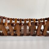 Vintage turned wooden table basket