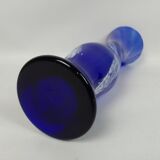 White deco blue glass vase