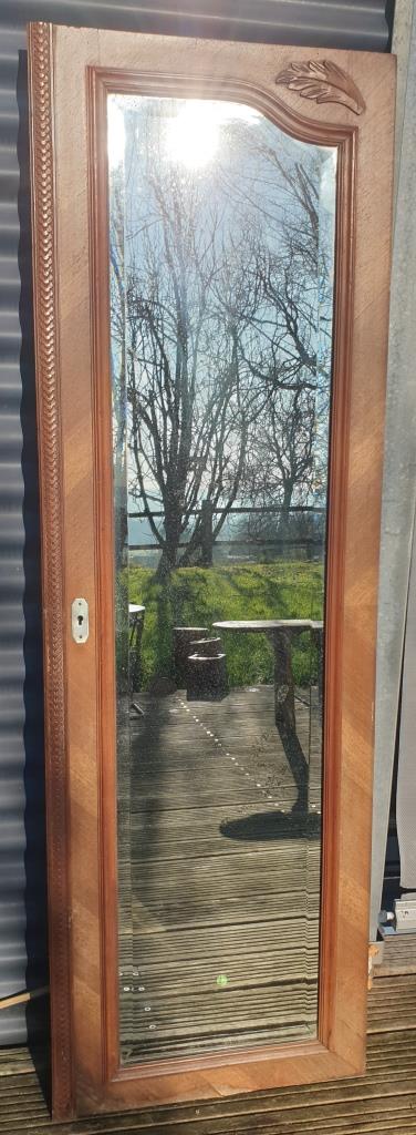 Beveled door mirror "in its juice" XIXth