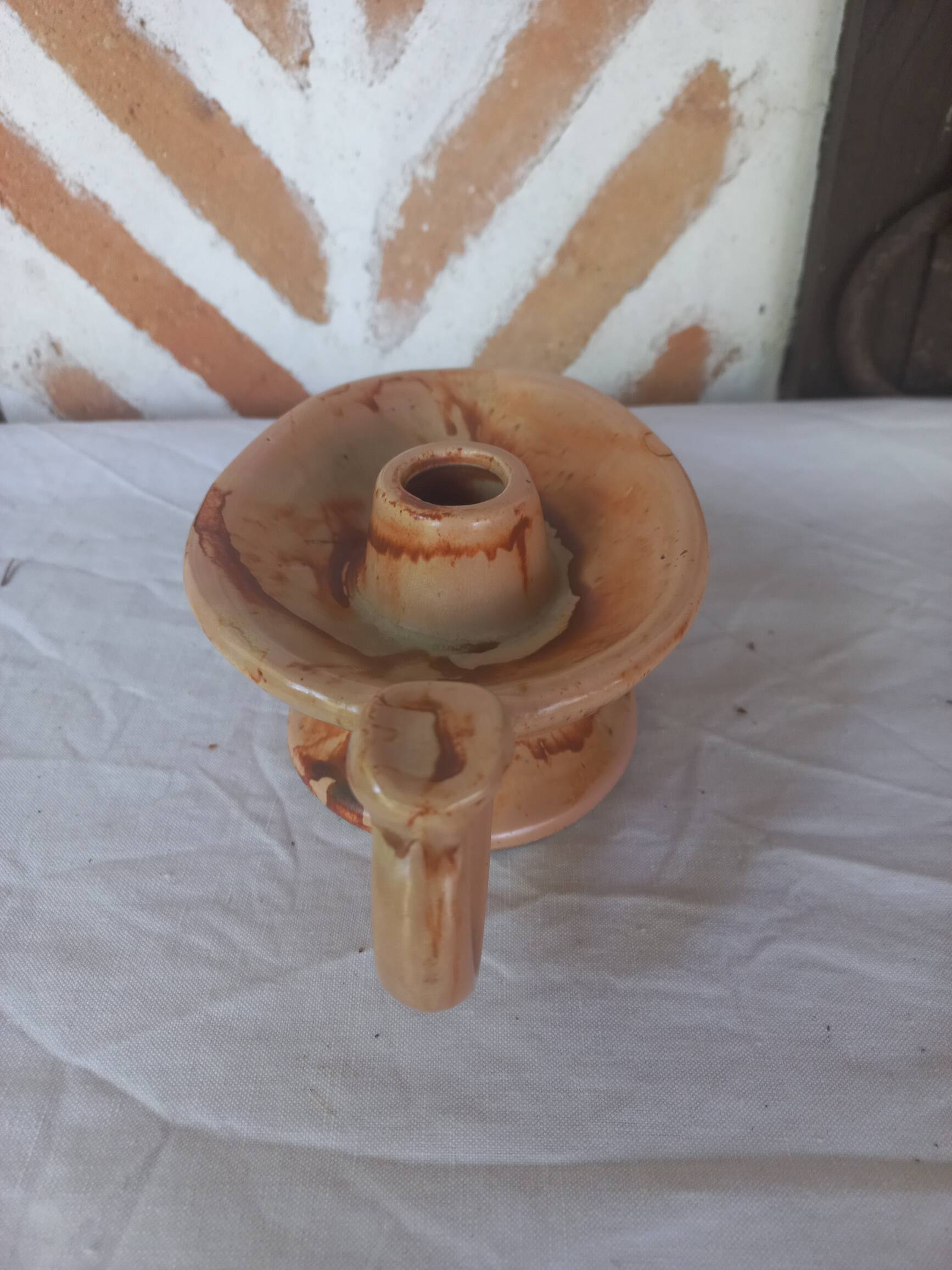 Bougeoir vintage forme lampe Aladin stylisé