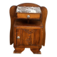 Art Deco bedside table in oak and marble
