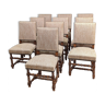 Ensemble de 10 chaises de style louis XIII
