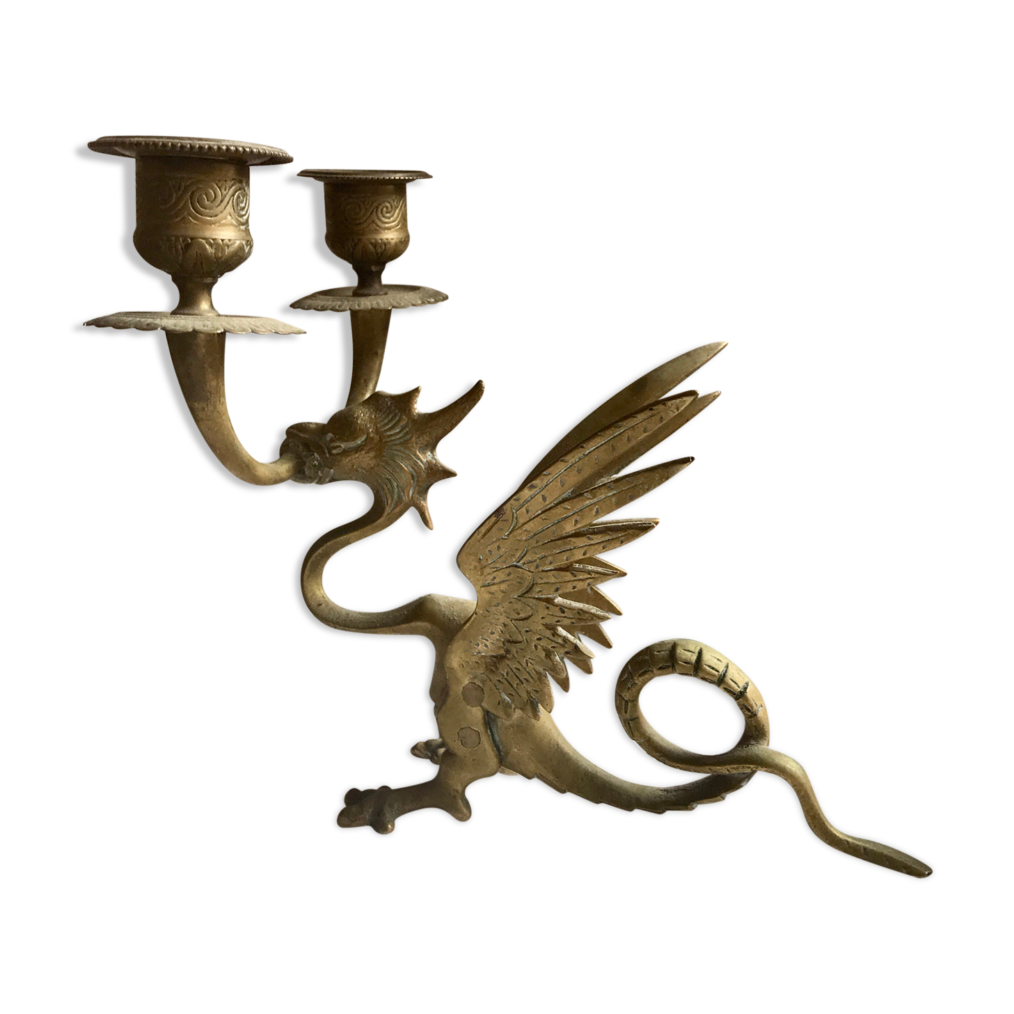 Chimera candlestick in bronze