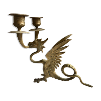 Chimera candlestick in bronze
