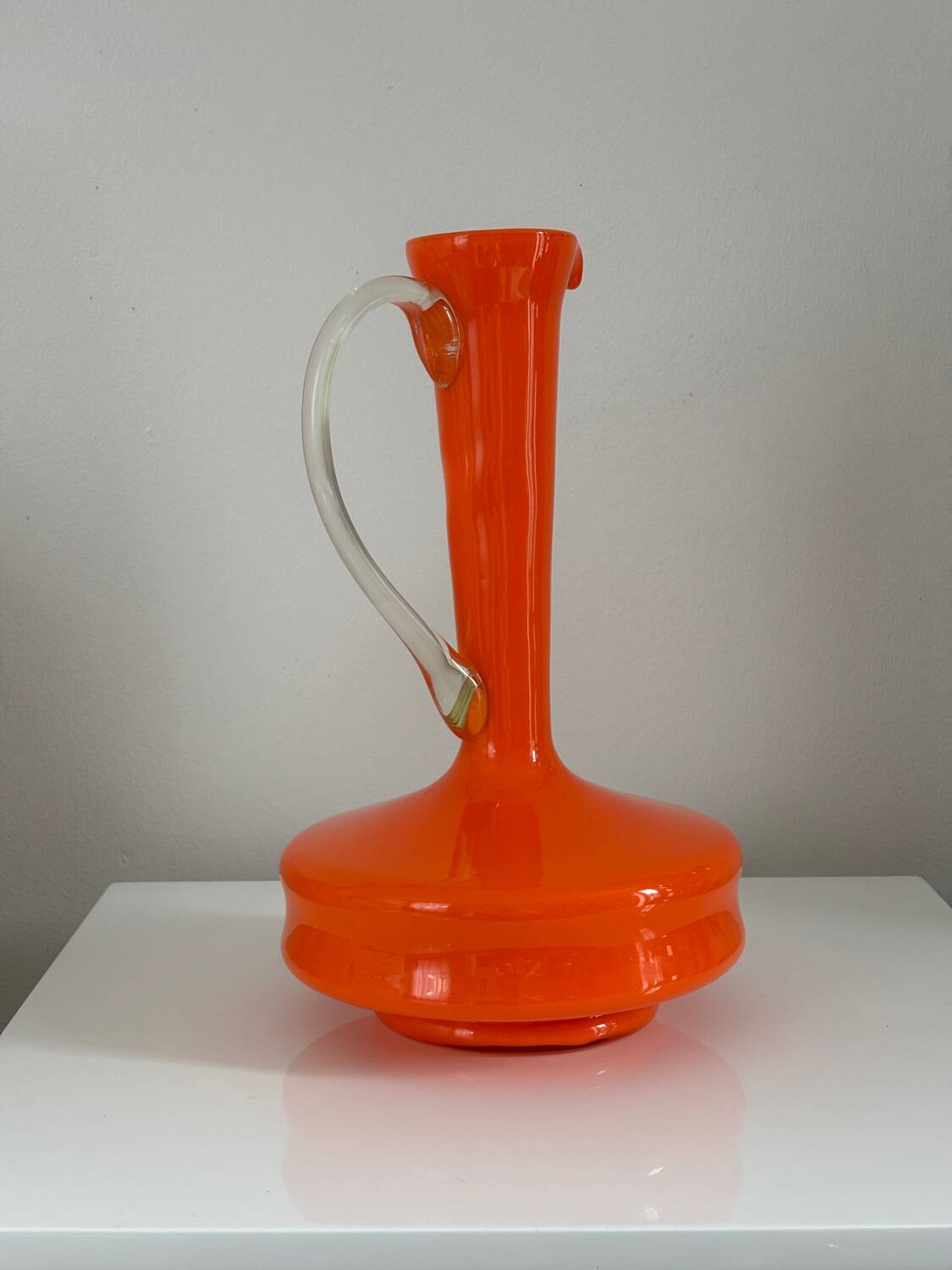 Blown glass pitcher vase