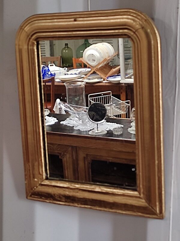 Mirror old plaster Frame gilded wood 25x31cm