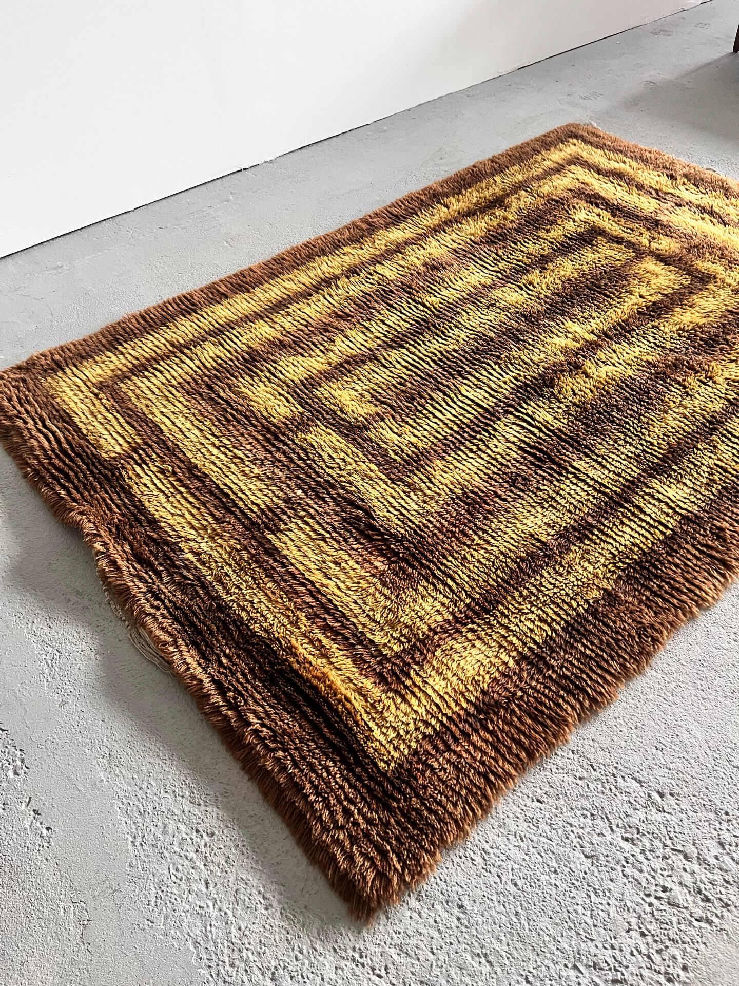 Scandinavian Rya Rug, 1960’s, 100% Wool, Mid Century