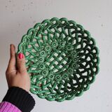 Ceramic basket / Green openwork bowl – Pichon Uzès