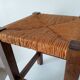 Antique solid oak stool Mountain Chalet