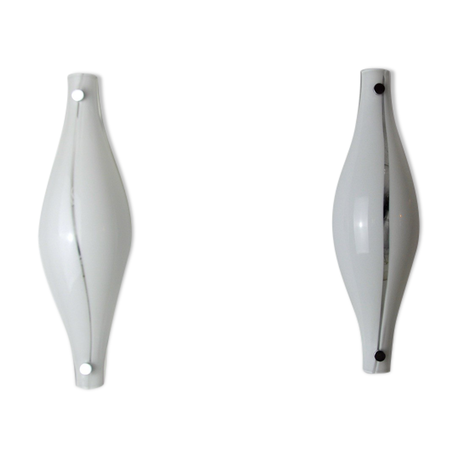 Pair of Cat's Eye wall lamps by Murano Mazzega, blown glass, Italy, 1960