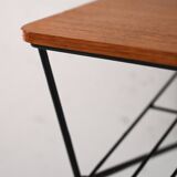 Vintage teak and metal hanging nightstand