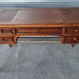 Louis Philippe style center-middle minister's desk in wood and leather