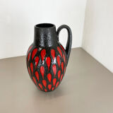 Pottery fat lava "strawberry" 414-38 floor vase made by scheurich, 1970s