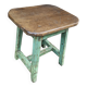 Ancien tabouret -sellette en teck birman