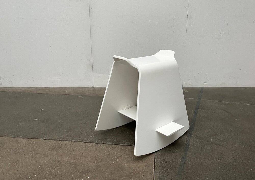 Minimalist Danish rocking stool by Michael C. Poulsen