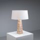 Geometric pyramid shaped travertine-onyx table lamp