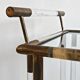 Modern mid-century bar cart in lucite, bronze, and glass, 1970s