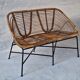 Italian mid century bamboo and iron 2-seater sofa, 1960s