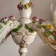 Handgeformt vergoldet vintage Porzellan Kronleuchter Capodimonte 1960er