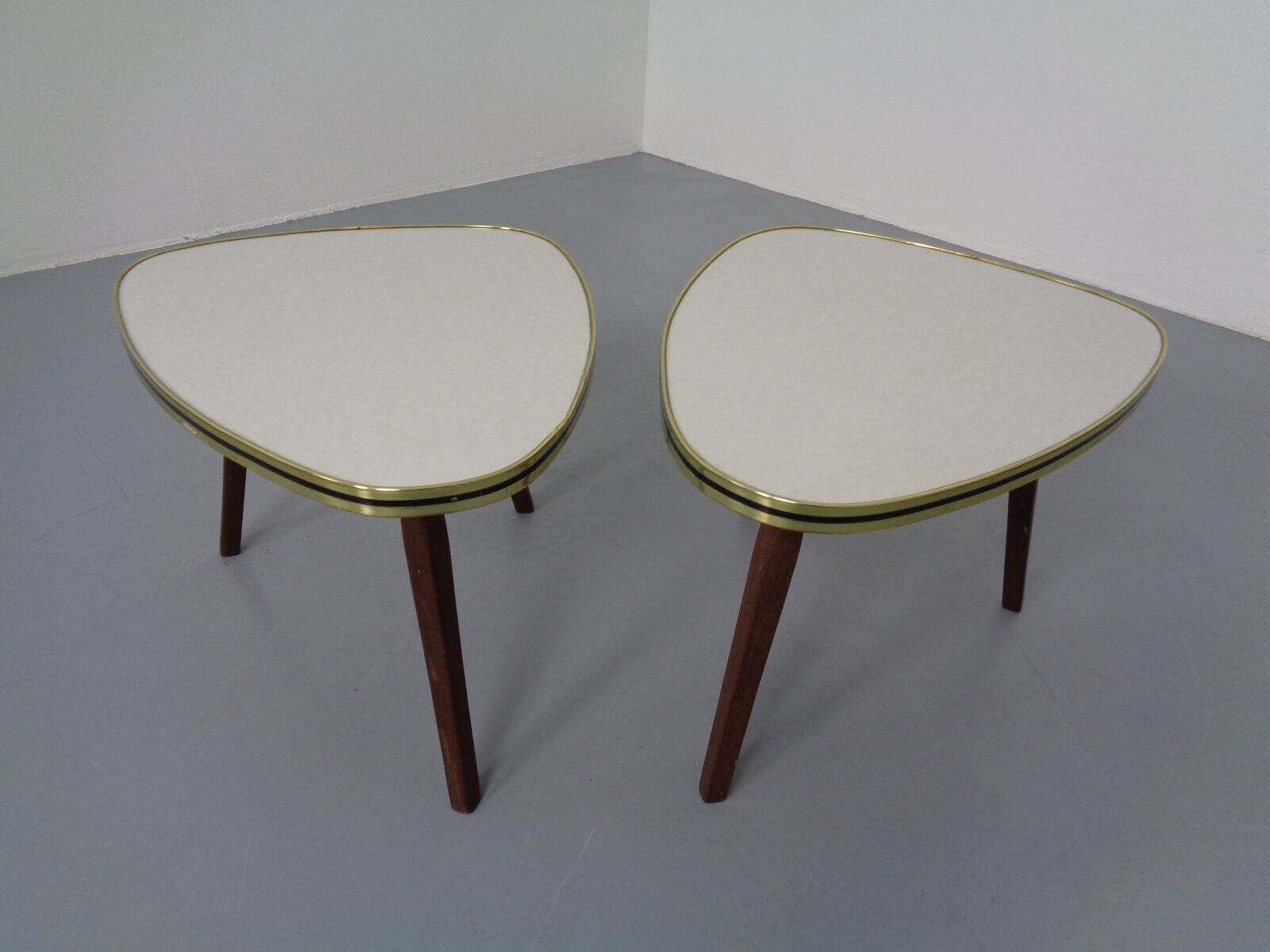 Mid-Century German Tripod Flower Side Tables, 1960s, Set of 2