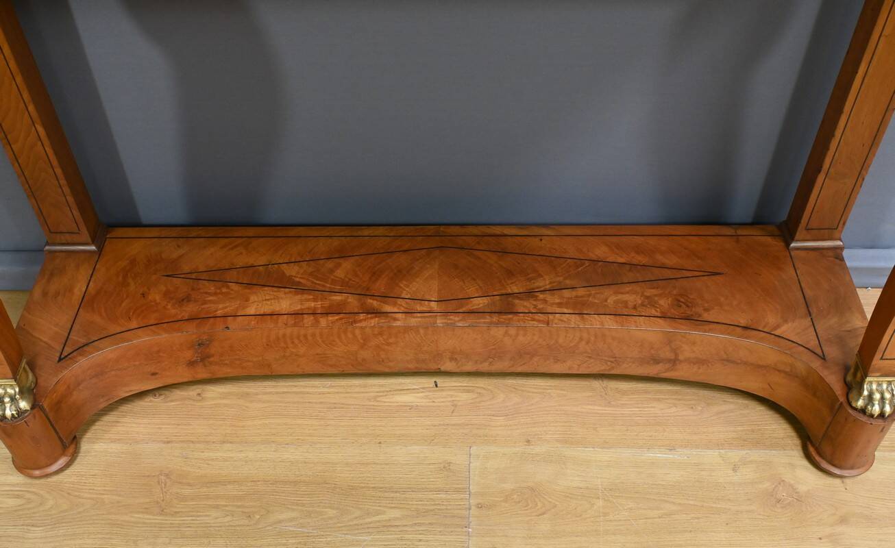 Walnut Burl Console, Restoration Period – Early 19th Century