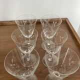 Set of 6 chiseled glasses