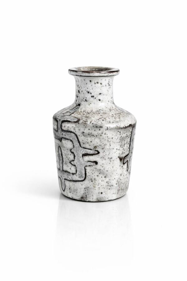 Vase bouteille en céramique Jean Rivier, Vallauris, années 1950-60