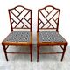 Ensemble de deux chaises Faux Bamboo Chippendale rénovées