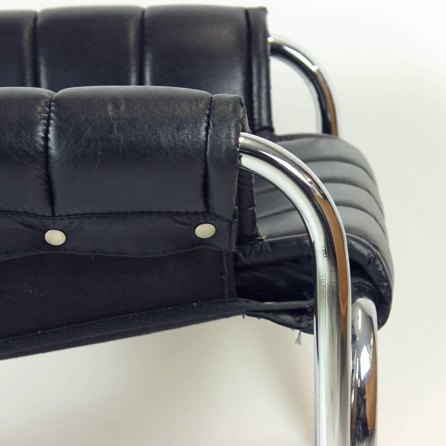 Lounge Chair By Viliam Chlebo In Chrome And Leatherette, Kodreta 1980s