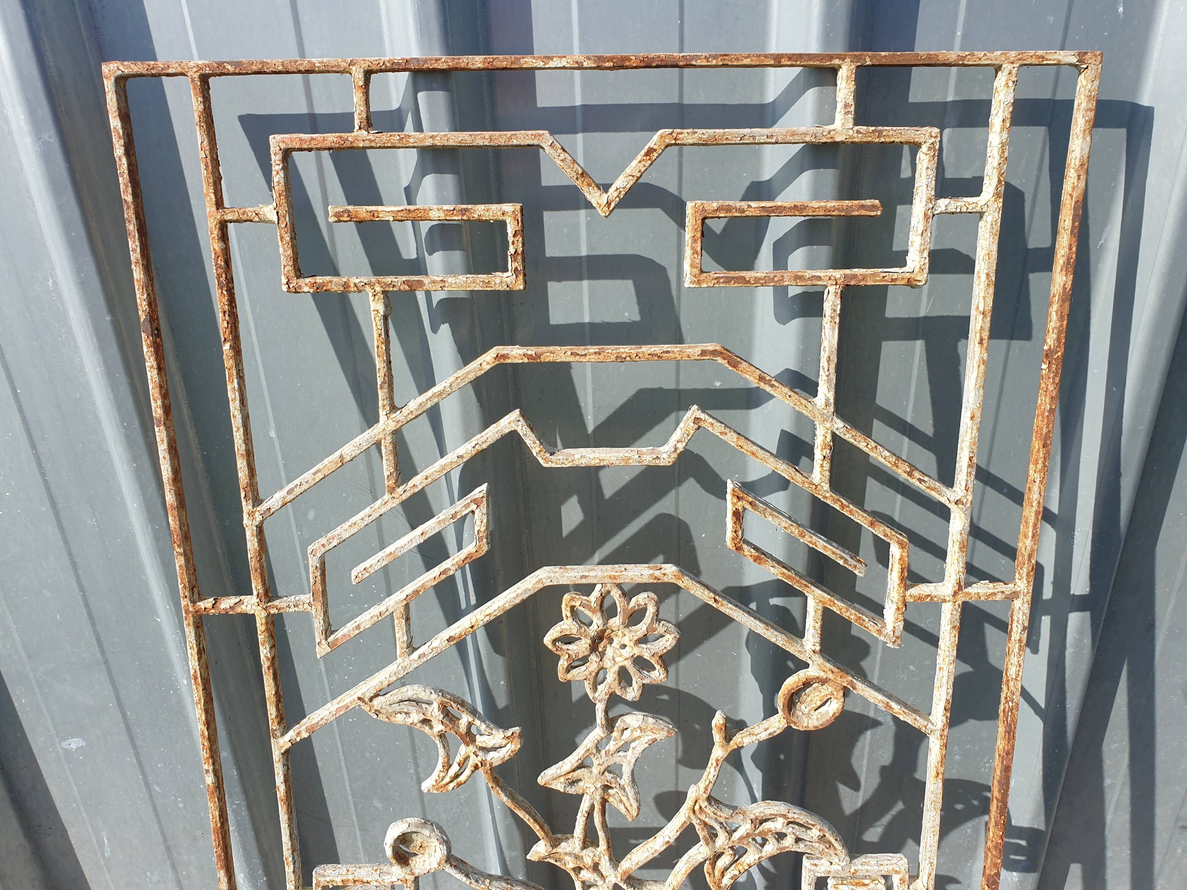 Art deco cast iron door grille