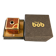 Vintage table lighter "Cube" Royal Bob – Wood Burl & Gold Finish