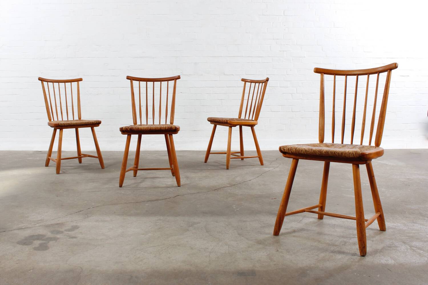 Vintage 4er Set Stühle Lambrecht WKS Mid Century 50er 60er