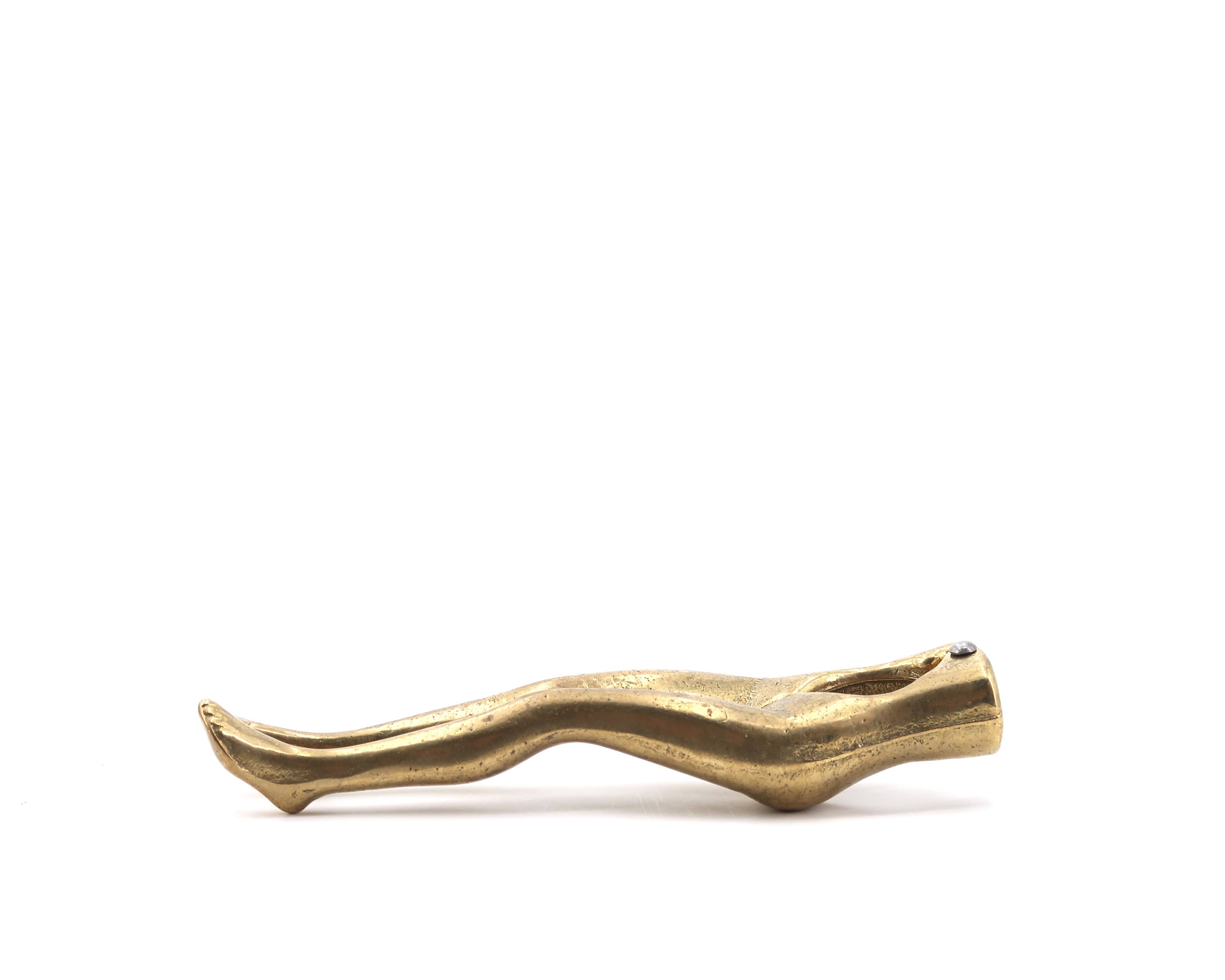 Brass woman's leg nutcracker, 1930s