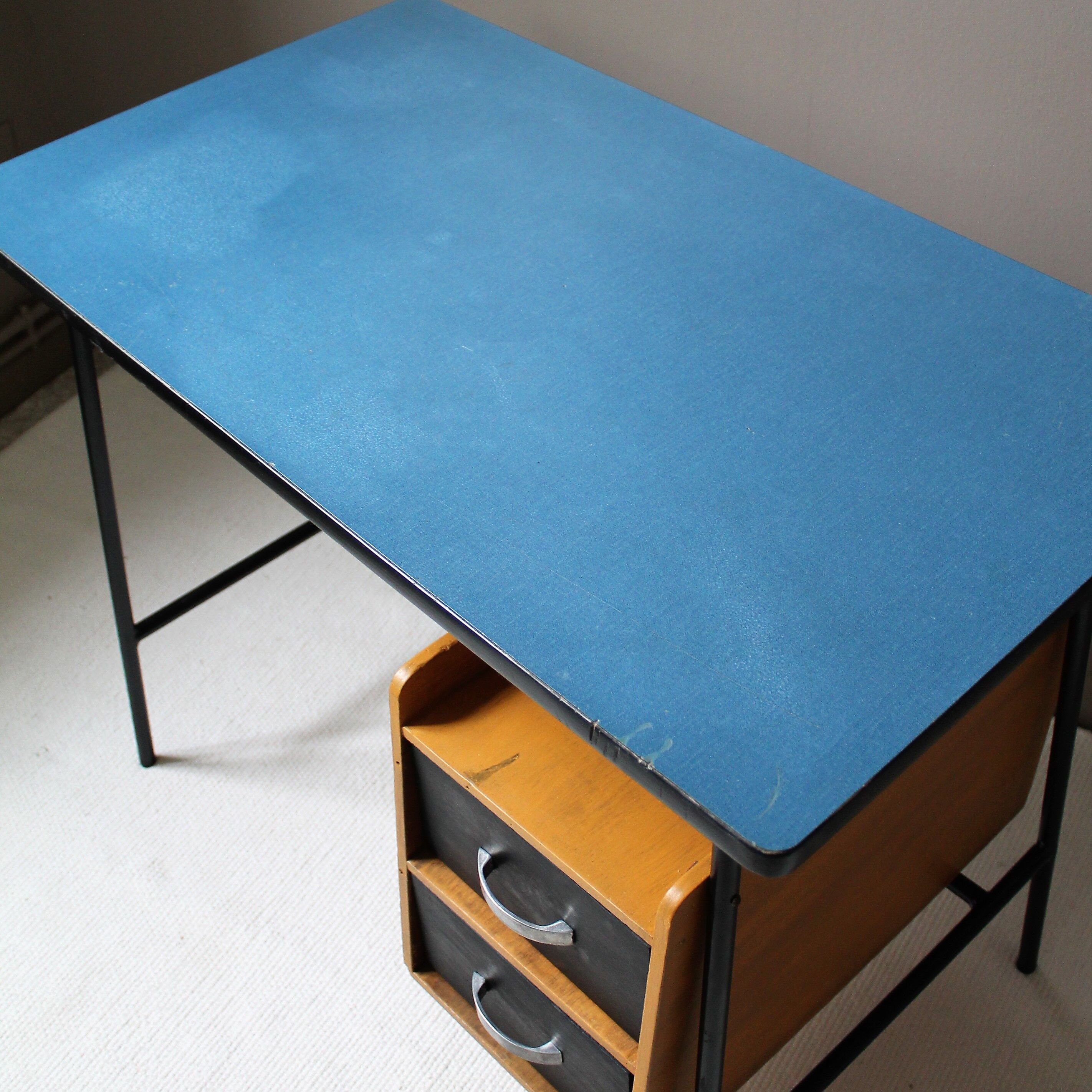 Blue vintage formica office