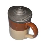 Petit pot à lait en faïence anglaise brun beige