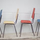 Lot de 4 chaises vintage en métal et assise en vinyle