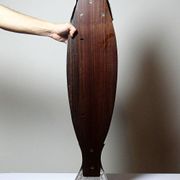 Large vintage 1960s wooden and silver-plated metal salmon serving tray
