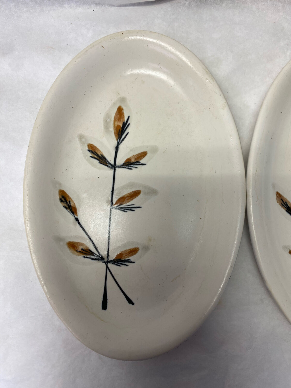 2 dishes earthenware Niderviller twigs