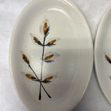 2 dishes earthenware Niderviller twigs