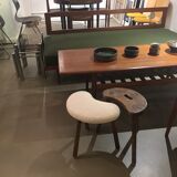 Painted beech tripod stool, contemporary